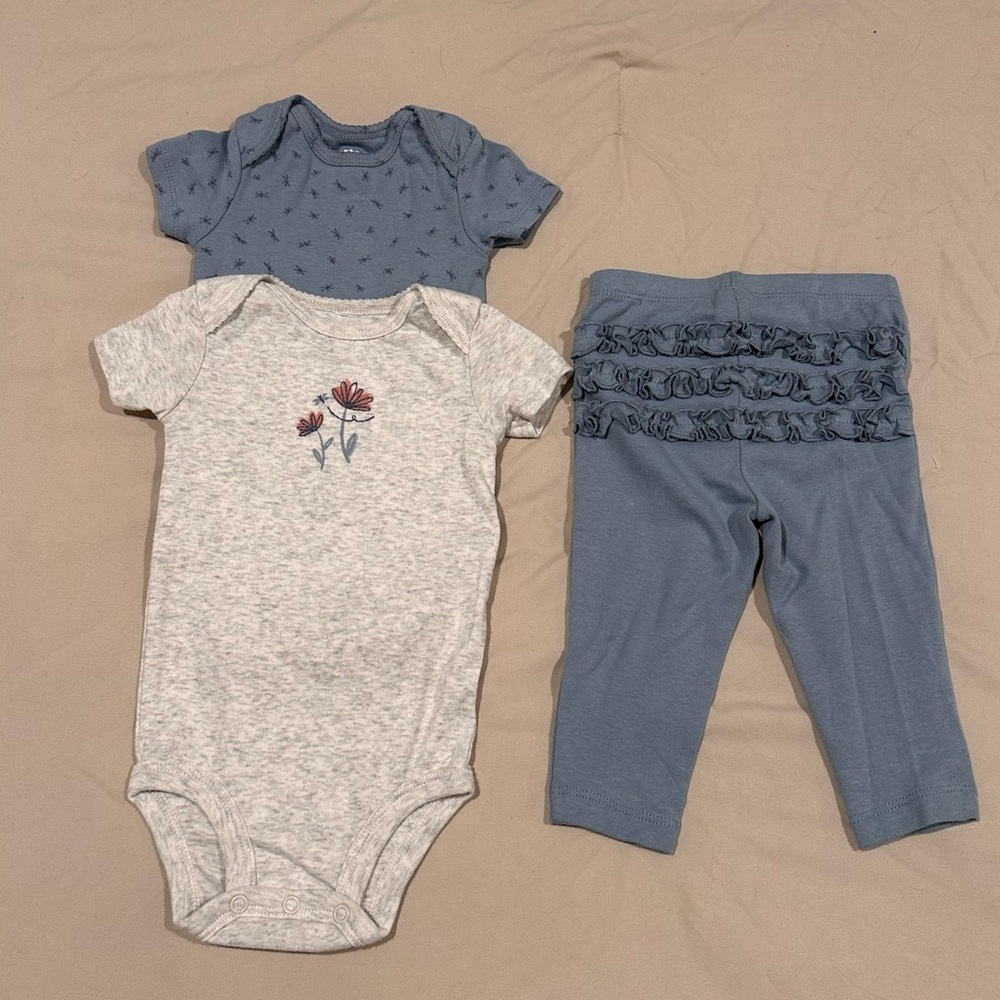 Blue and Gray Baby Outfit Set